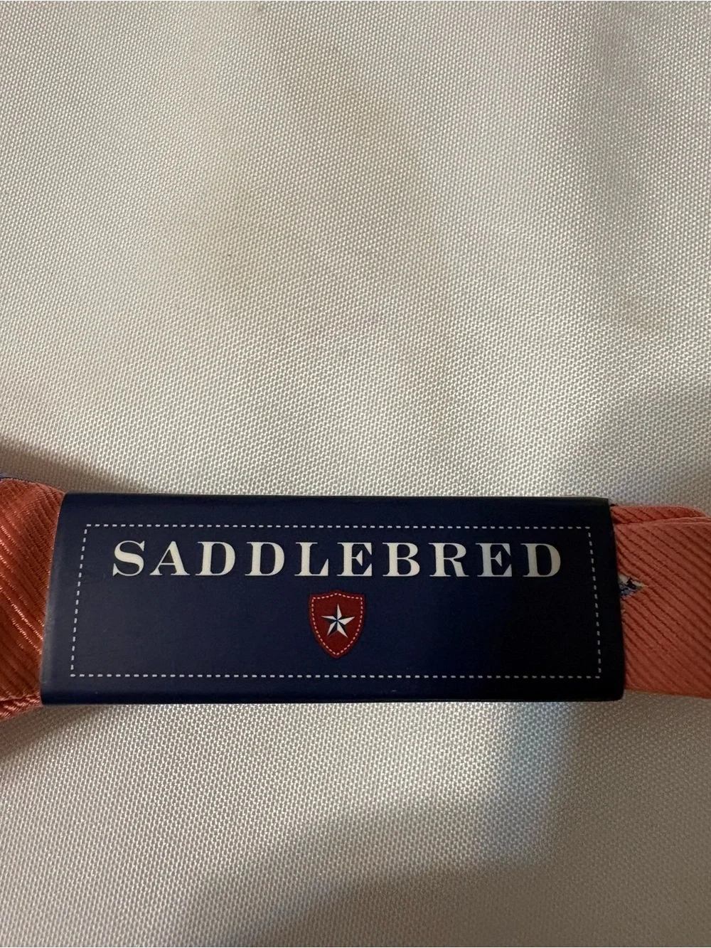 Saddlebred tie Coral‎ Bow Tie with blue shark pattern ocean summer theme NWT